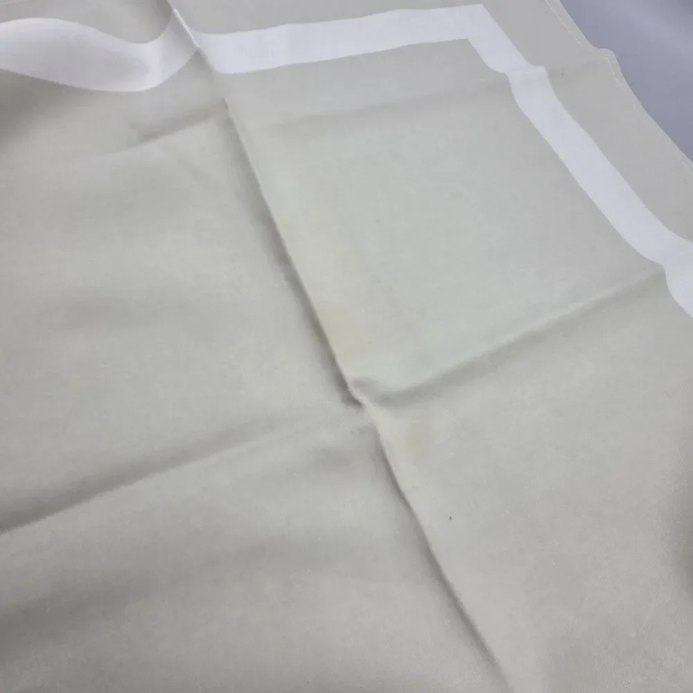 set (6) Rivolta Carmignani Cotton Napkins beige/White Square 22x22 Italy